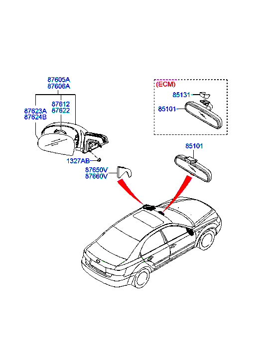 Хендай соната зеркало